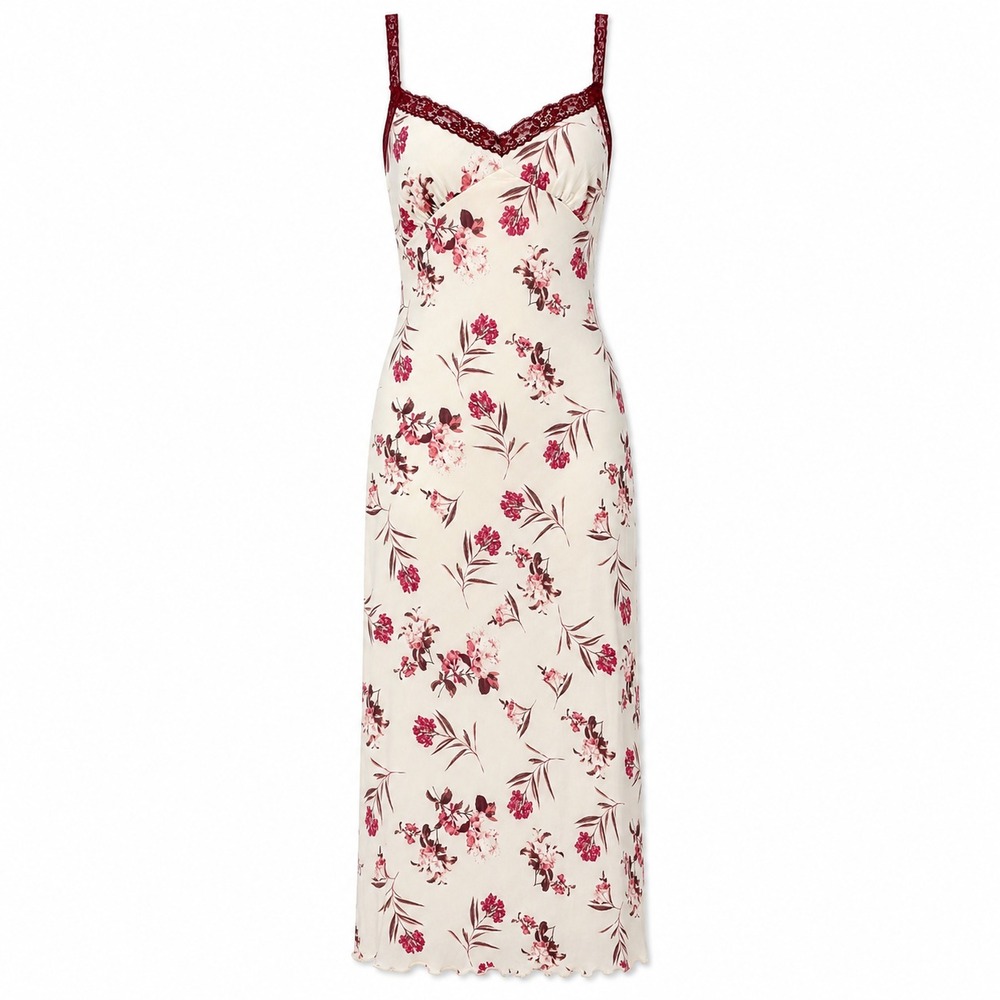 NWT Y2K Coquette Babydoll Maxi Slip Dress Size Medium Garden Fairycore Soft Girl